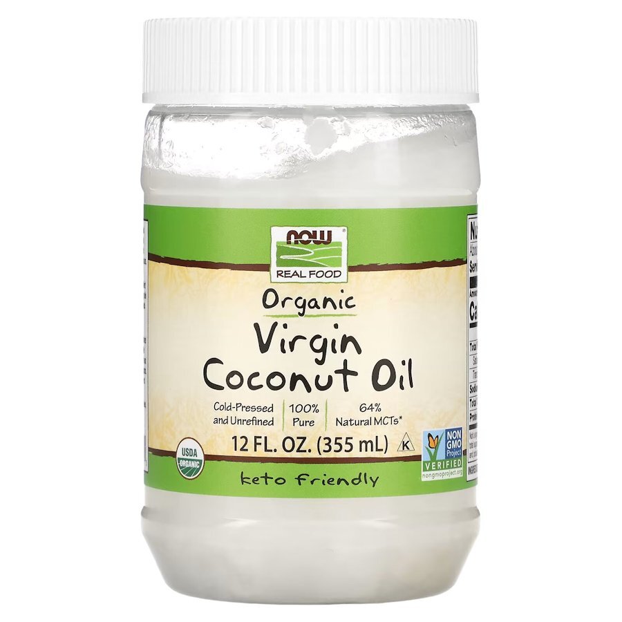 Заменитель питания NOW Real Food Organic Virgin Coconut Cooking Oil, 355 мл