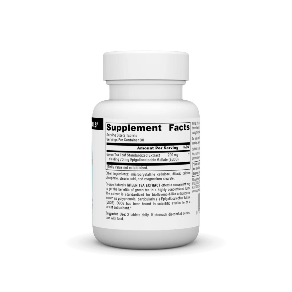 Натуральна добавка Source Naturals Green Tea Extract 100 mg, 60 таблеток. Фото 2