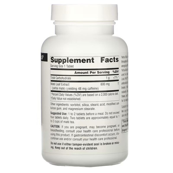 Натуральна добавка Source Naturals Yerba Mate 600 mg, 90 таблеток. Фото 2