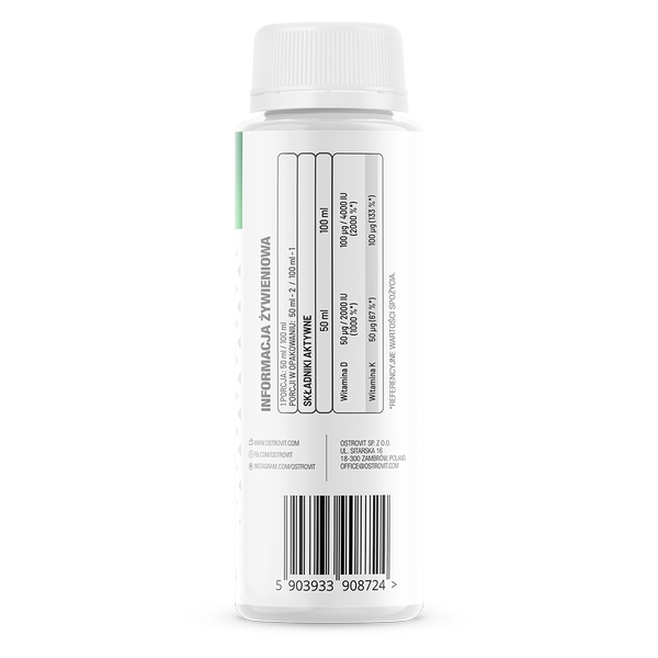 Вітаміни та мінерали OstroVit Vitamin D3 4000 + K2 MK-7 Shot, 100 мл. Фото 2