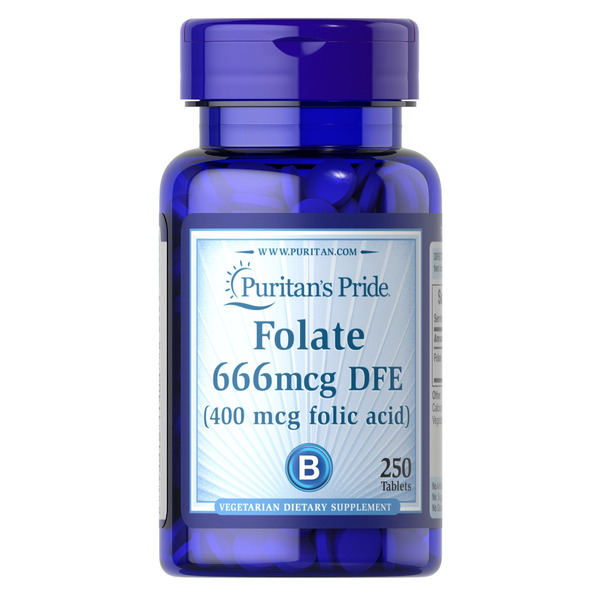 Вітаміни та мінерали Puritan's Pride Folic Acid 400 mcg, 250 таблеток