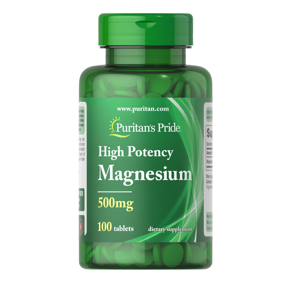 Вітаміни та мінерали Puritan's Pride Magnesium 500 mg High Potency, 100 таблеток