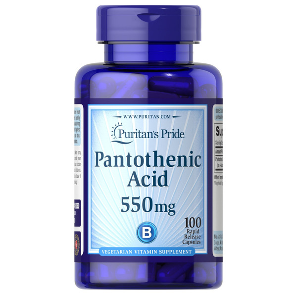 Вітаміни та мінерали Puritan's Pride Pantothenic Acid 550 mg, 100 капсул