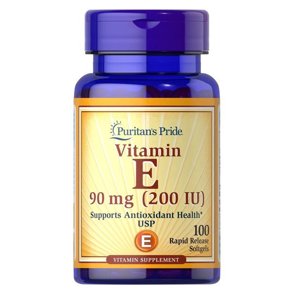 Вітаміни та мінерали Puritan's Pride Vitamin E 200 IU (90 mg), 100 капсул