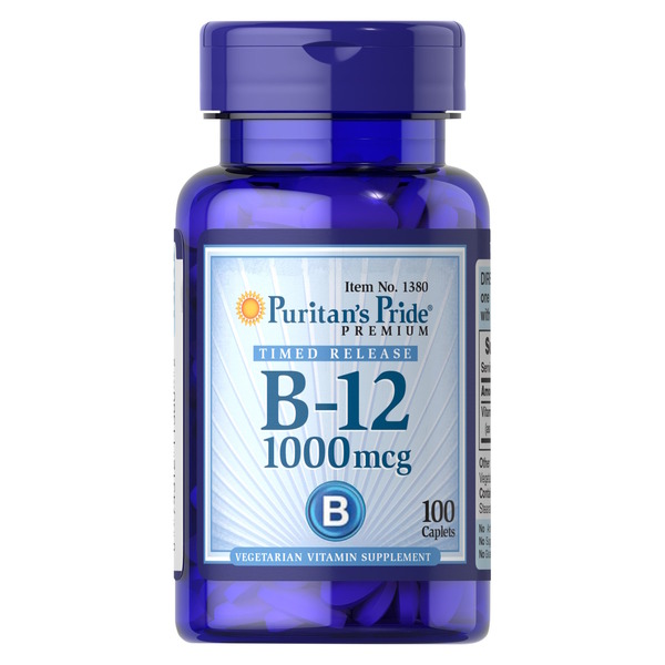 Вітаміни та мінерали Puritan's Pride Vitamin B-12 1000 mcg Timed Release, 100 каплет
