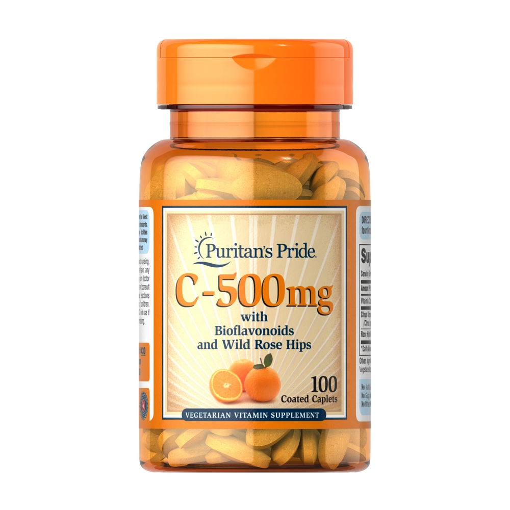 Вітаміни та мінерали Puritan's Pride Vitamin C 500 mg with Bioflavonoids and Rose Hips, 100 каплет