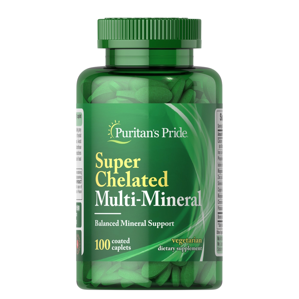 Минеральный комплекс Puritan's Pride Super Chelated Multi-Mineral, 100 каплет минералы в хелатированной форме