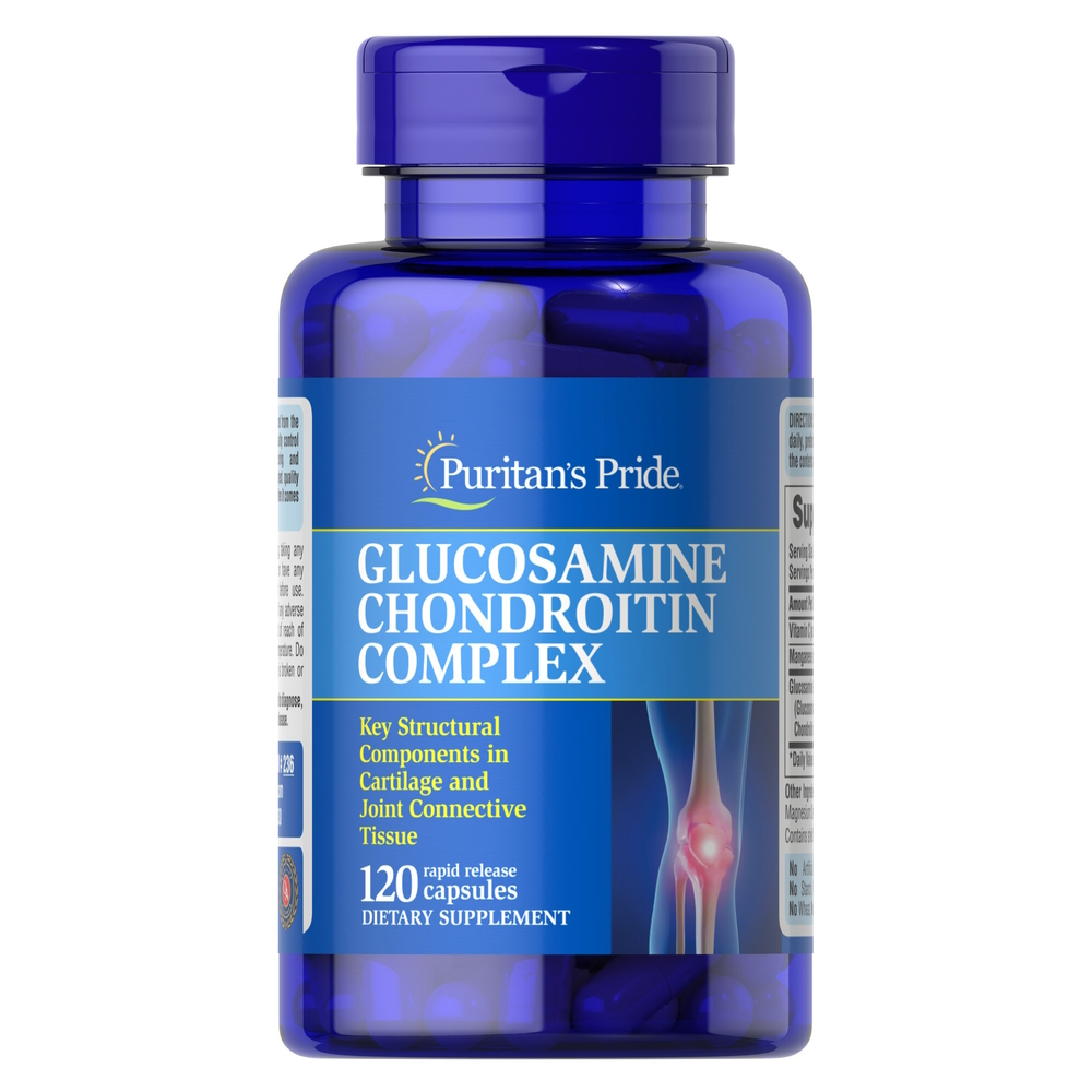 Хондропротектор, Puritan's Pride Glucosamine Chondroitin Complex, 120 капсул для підтримки здоров'я суглобів