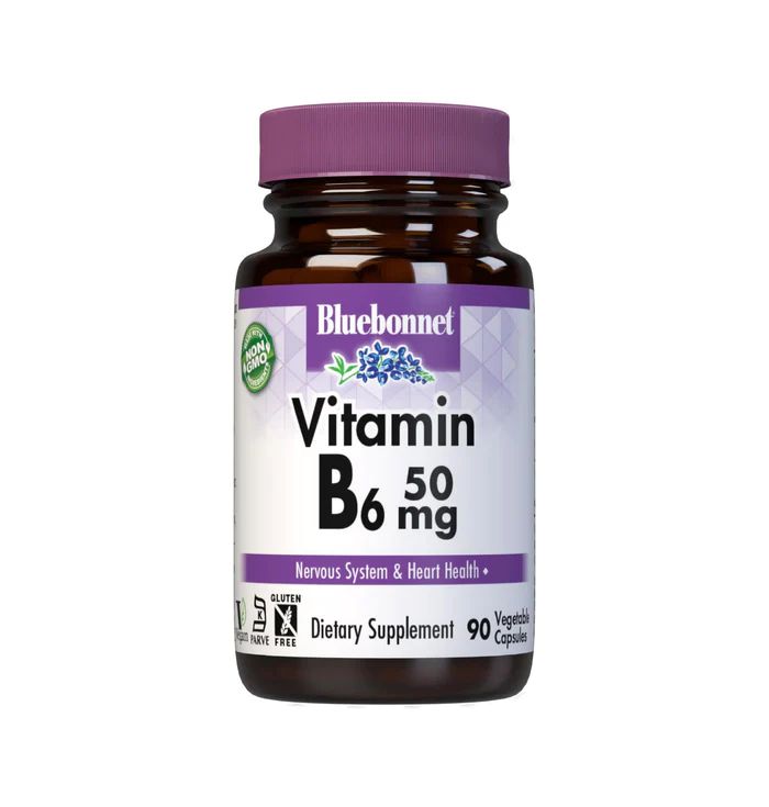Піридоксин гідрохлорид Bluebonnet Nutrition Vitamin B6 50 mg, 90 вегакапсул