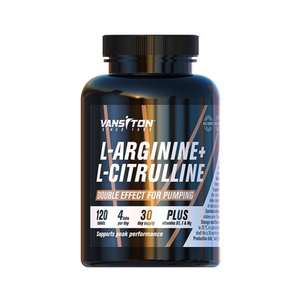 Аргінін і цитрулін Vansiton L-Arginine + L-Citrulline, 120 таблеток