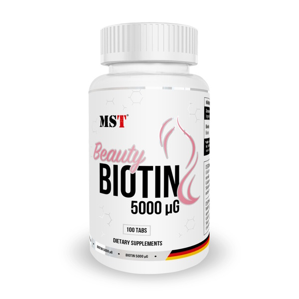 Витамы В7 MST Nutrition Biotin 5000 Beauty, 100 таблеток для красоты волос и кожи