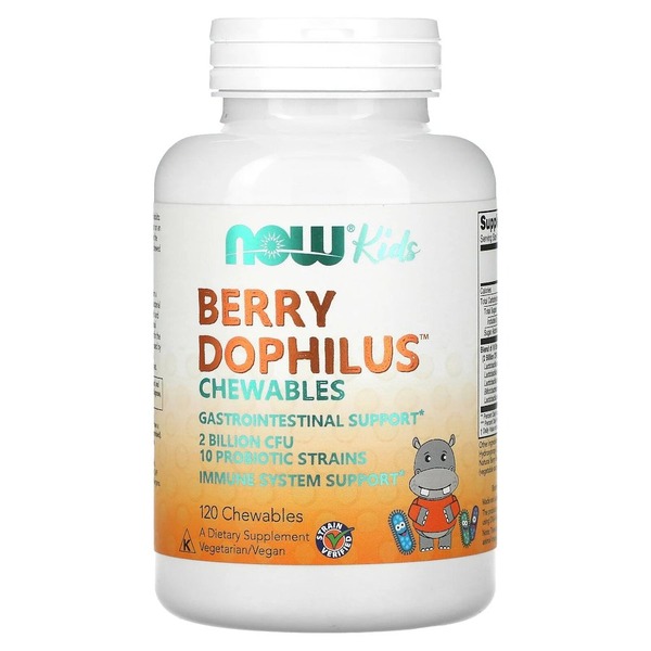 Дитячий пробіотик NOW BerryDophilus 2 Billion, 120 жувальних таблеток