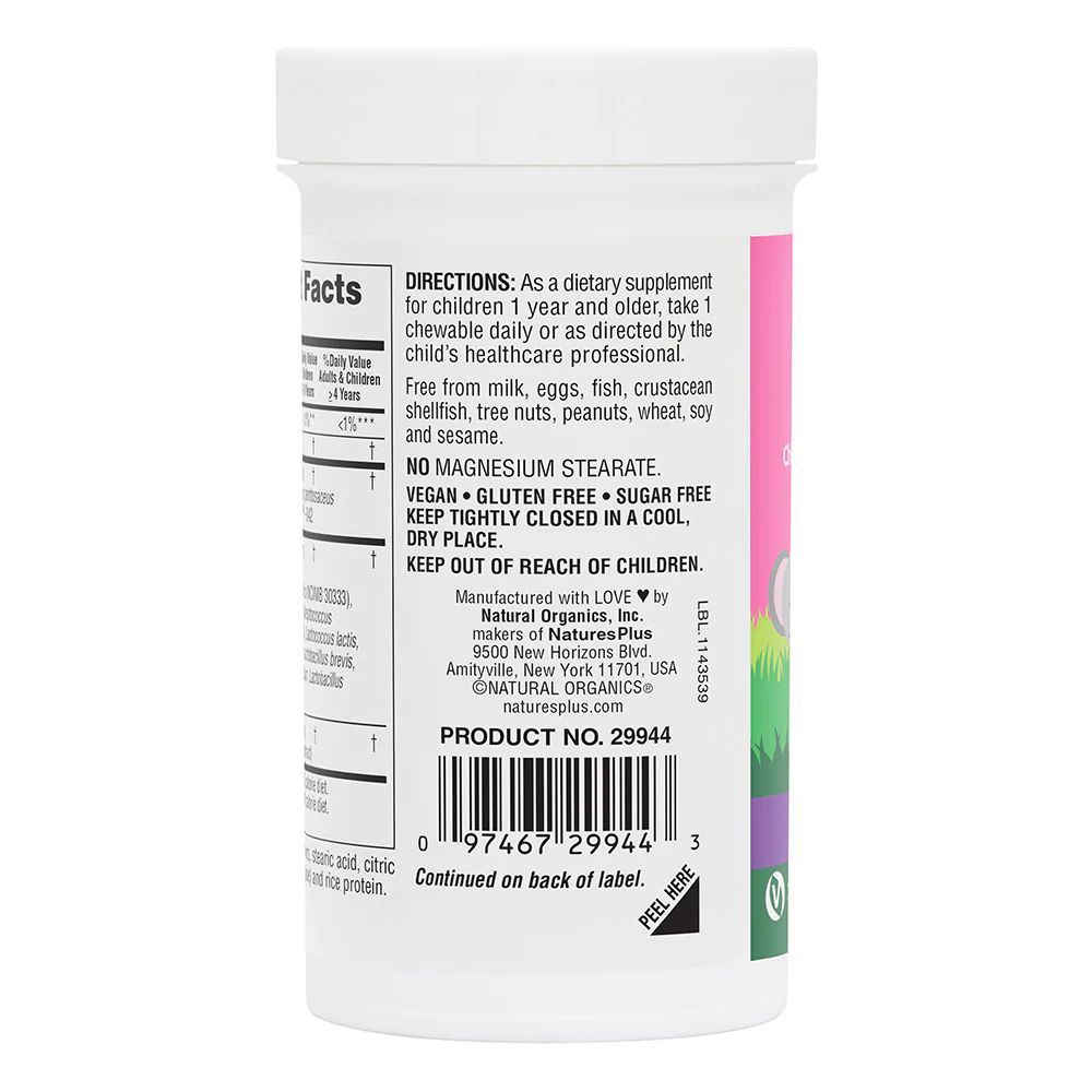 Дитячий пробіотик Natures Plus Animal Parade Probiotic, 30 жувальних таблеток. Фото 3