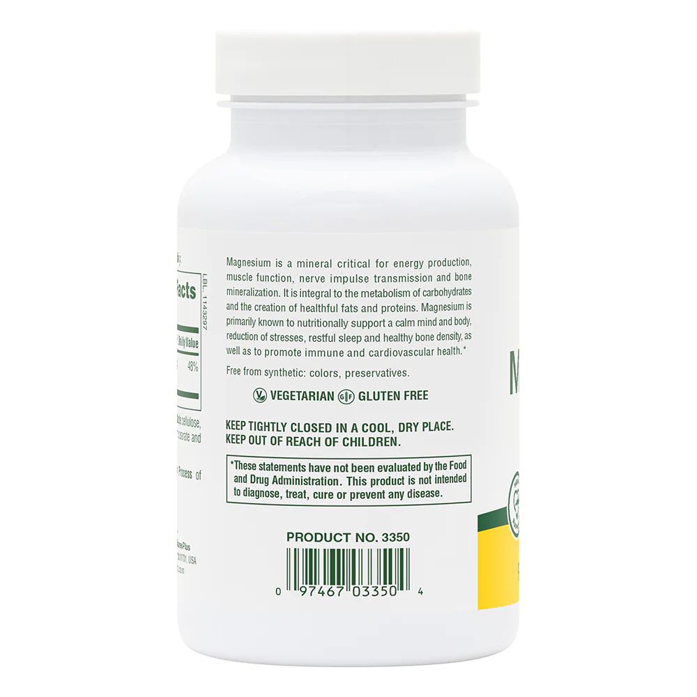 Магній Natures Plus Magnesium 200 mg, 90 таблеток. Фото 3