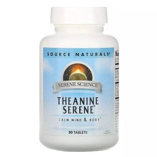 Аминокислота Source Naturals Serene Science Theanine Serene Calm Mind & Body, 30 таблеток для покоя ума и тела