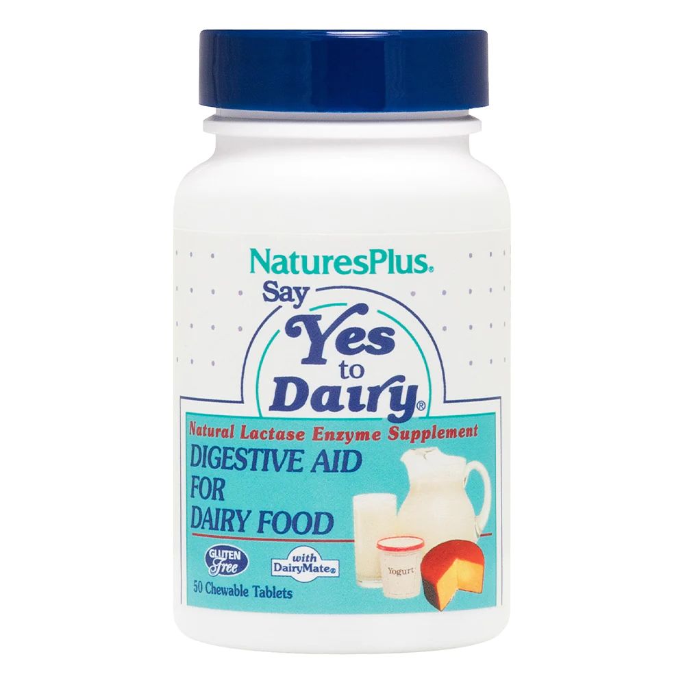 Ферменти лактази Natures Plus Say Yes to Dairy, 50 жувальних таблеток для підтримки травної системи