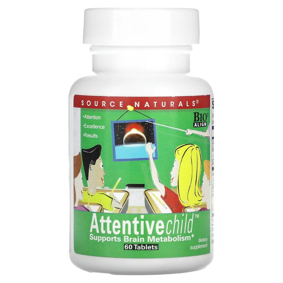Натуральна добавка Source Naturals Attentive Child, 60 таблеток для концентрації уваги у дітей