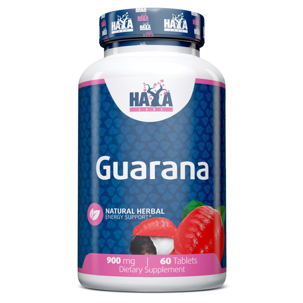 Гуарано Haya Labs Guarana 900 mg, 60 таблеток