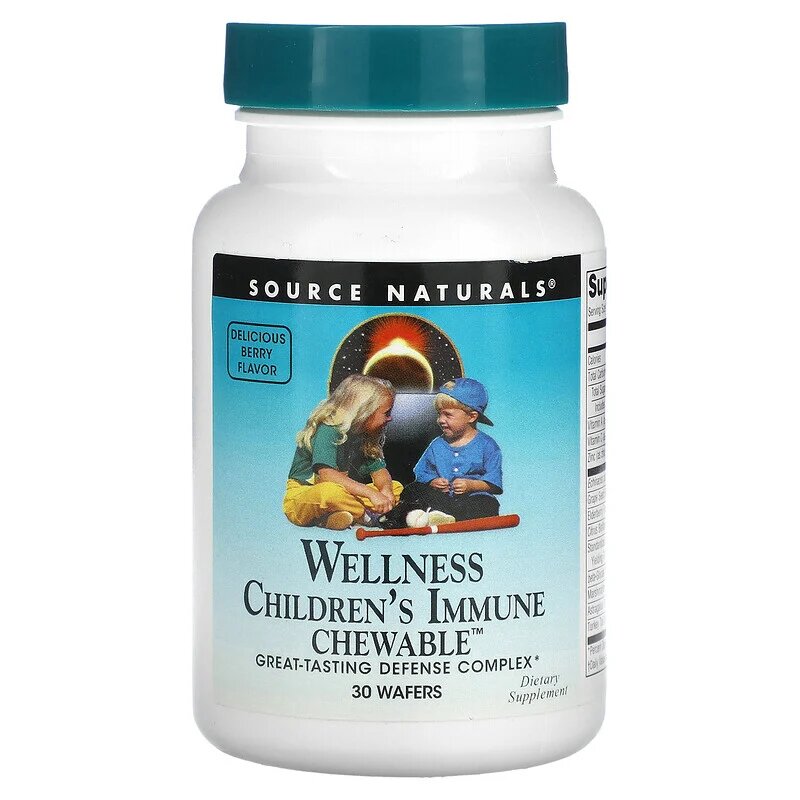 Натуральна добавка Source Naturals Wellness Children's Immune Chewable, 30 пастилок для дітей