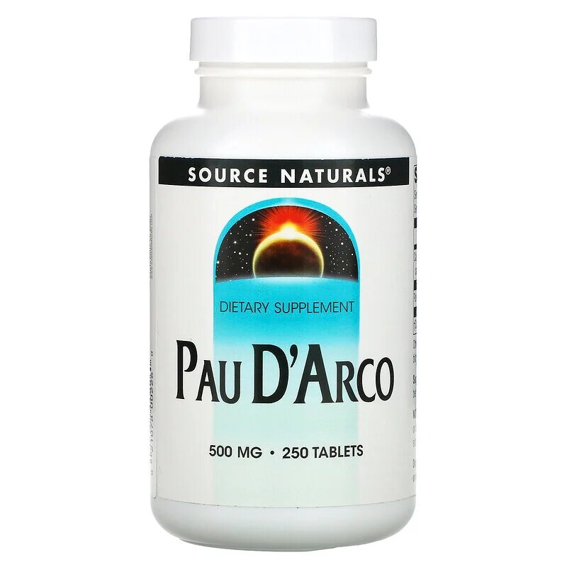 Кора мурашиного дерева Source Naturals Pau D'Arco 500 mg, 250 таблеток для підтримки печінки