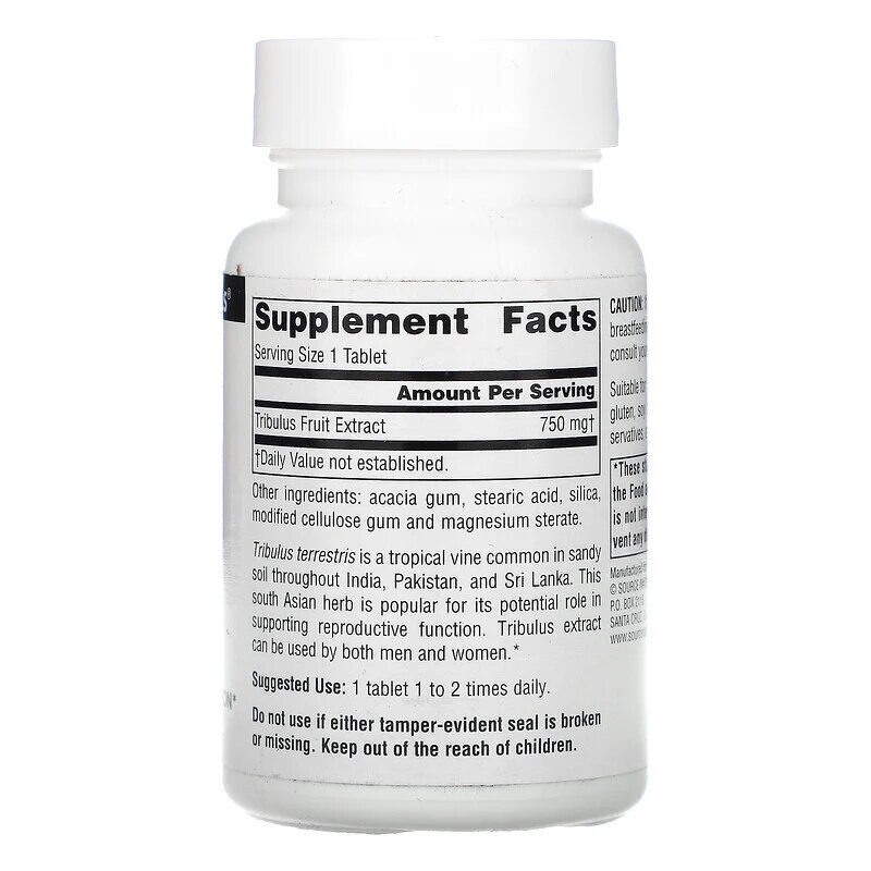 Трибулус Source Naturals Tribulus Extract 750 mg, 60 таблеток. Фото 2