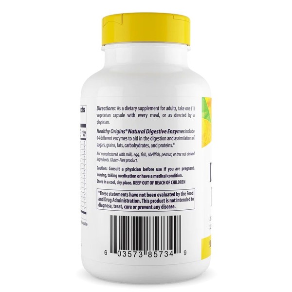 Натуральна добавка Healthy Origins Digestive Enzymes, 90 вегакапсул для покращення травлення. Фото 3