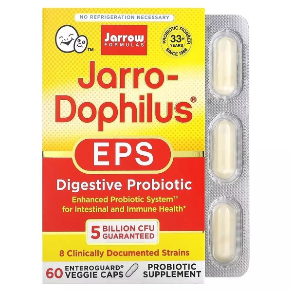 Пробіотики Jarrow Formulas Jarro-Dophilus EPS 5 Billion, 60 вегакапсул для підтримки кишечника