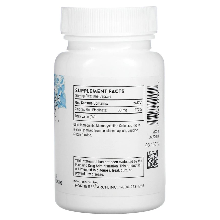 Піколінат цинку Thorne Zinc Picolinate 30 mg, 60 вегакапсул. Фото 2