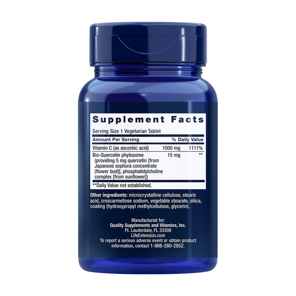 Вітамін С і фітосома біо-кверцетину Life Extension Vitamin C and Bio-Quercetin Phytosome, 60 таблеток. Фото 2