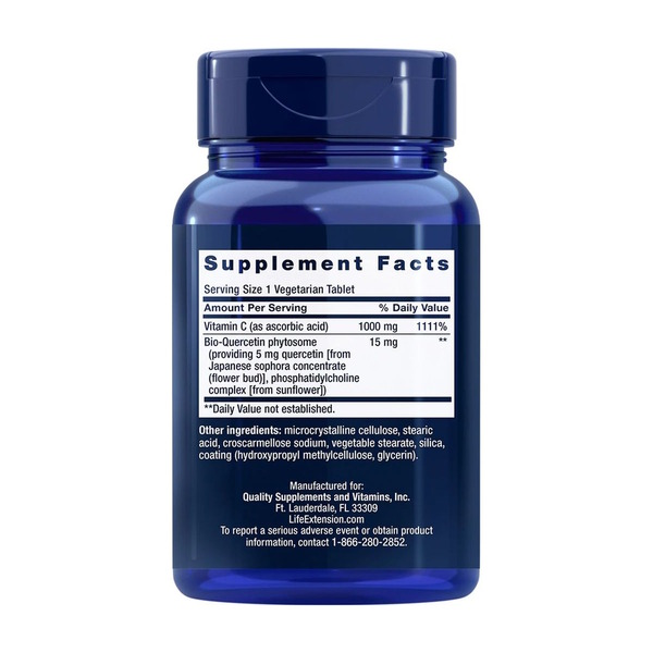 Вітамін С і фітосома біо-кверцетину Life Extension Vitamin C and Bio-Quercetin Phytosome, 60 таблеток. Фото 2