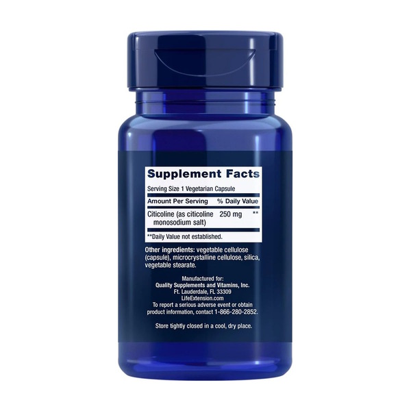 Цитиколін Life Extension Citicoline, 60 вегакапсул для підтримки мозку,уваги та пам'яті. Фото 2
