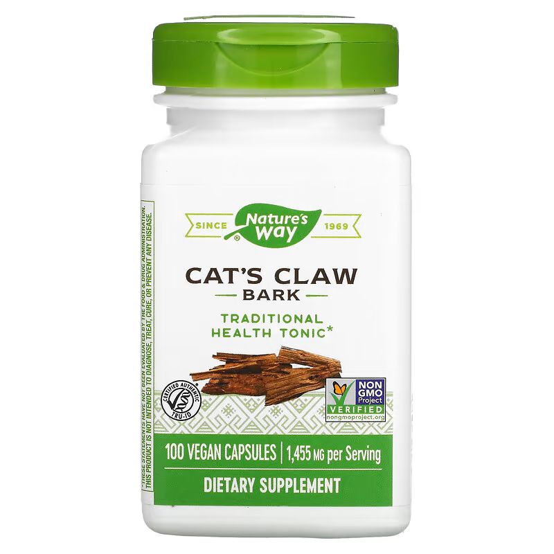 Кора кошачьего когтя Nature's Way Cat's Claw Bark, 100 вегакапсул для поддержки иммунной системы
