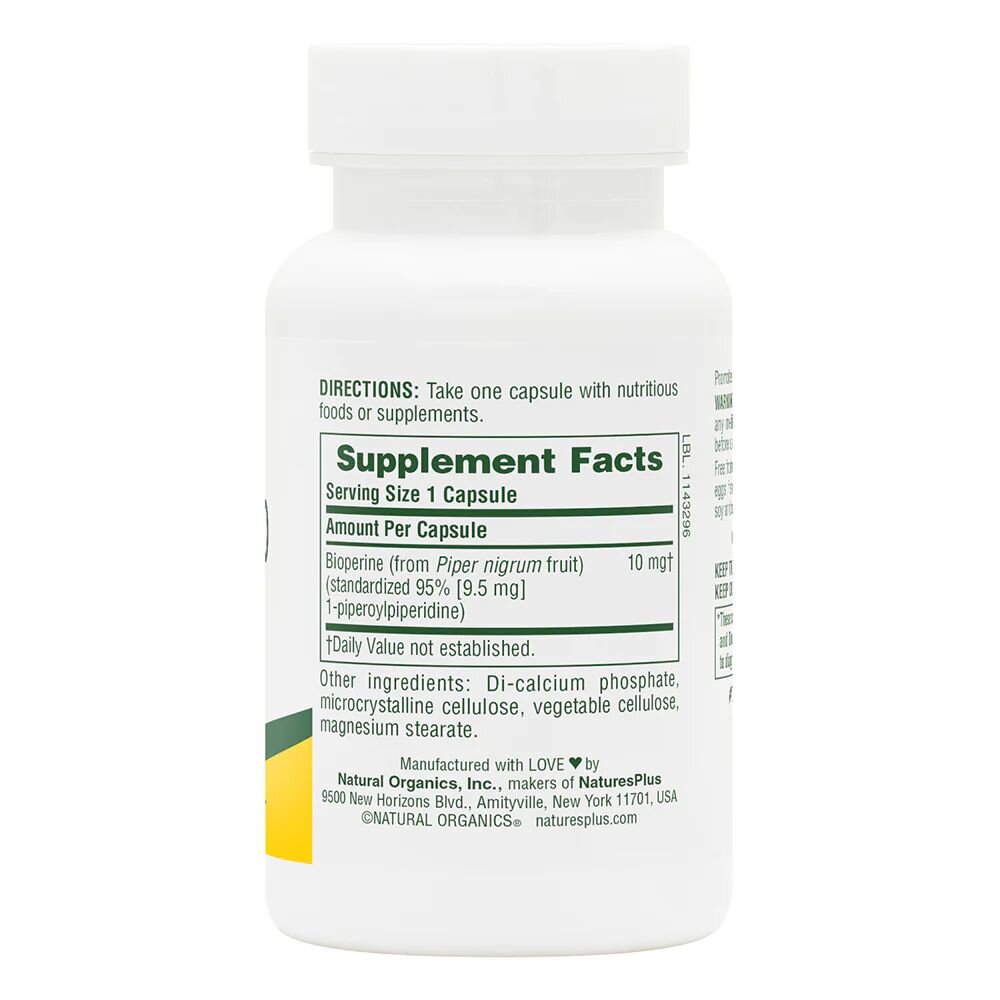 Біоперин Natures Plus Bioperine 10 mg, 90 капсул. Фото 2