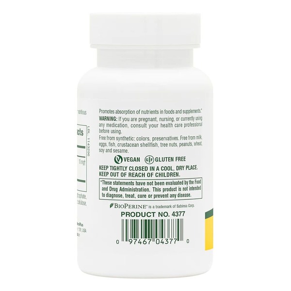 Біоперин Natures Plus Bioperine 10 mg, 90 капсул. Фото 3