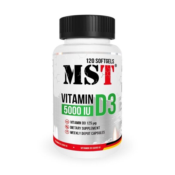 Витамин D3 MST Nutrition Vitamin D3 5000 IU, 120 капсул
