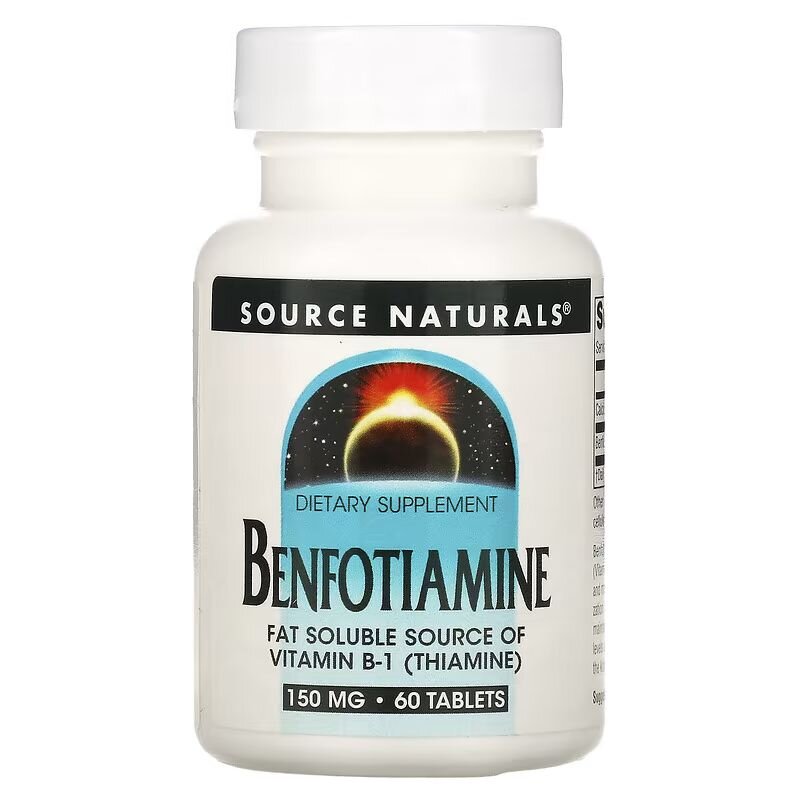 Бенфотіамін Source Naturals Benfotiamine 150 mg, 60 таблеток
