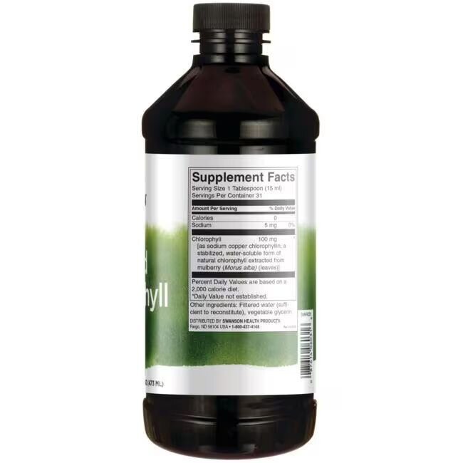 Рідкий хлорофіл Swanson Chlorophyll Liquid, 473 мл для підтримки кишечника. Фото 2
