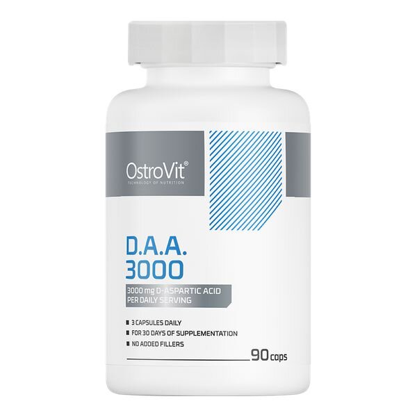D-аспарагиновая кислота OstroVit D.A.A 3000 мг, 90 капсул