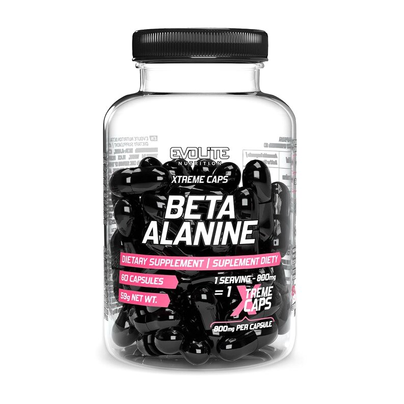 Бета-аланин Evolite Nutrition Beta Alanine 800 mg Xtreme, 60 капсул