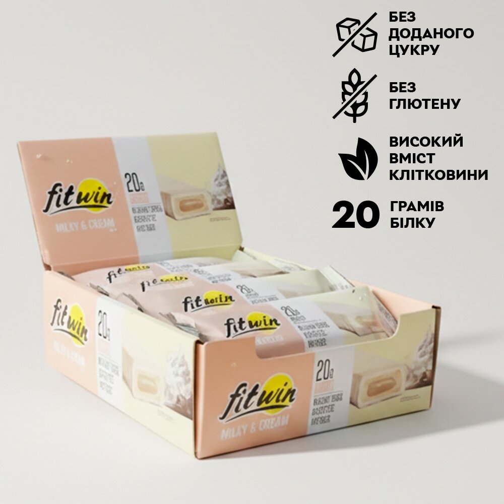 Блок протеиновых батончиков FitWin Protein Bar 33%, 12x60 грамм. Фото 6