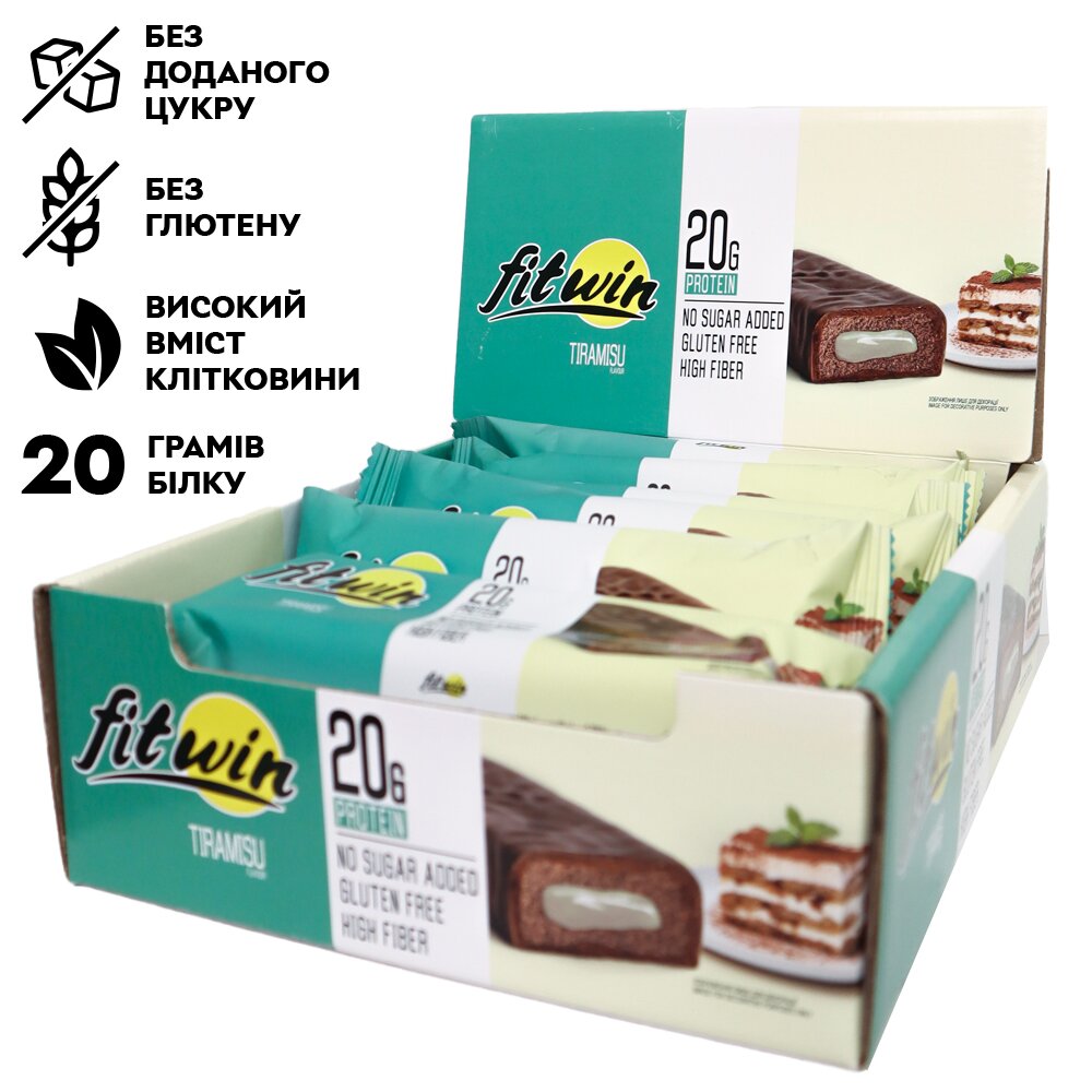 Блок протеиновых батончиков FitWin Protein Bar 33%, 12x60 грамм. Фото 4