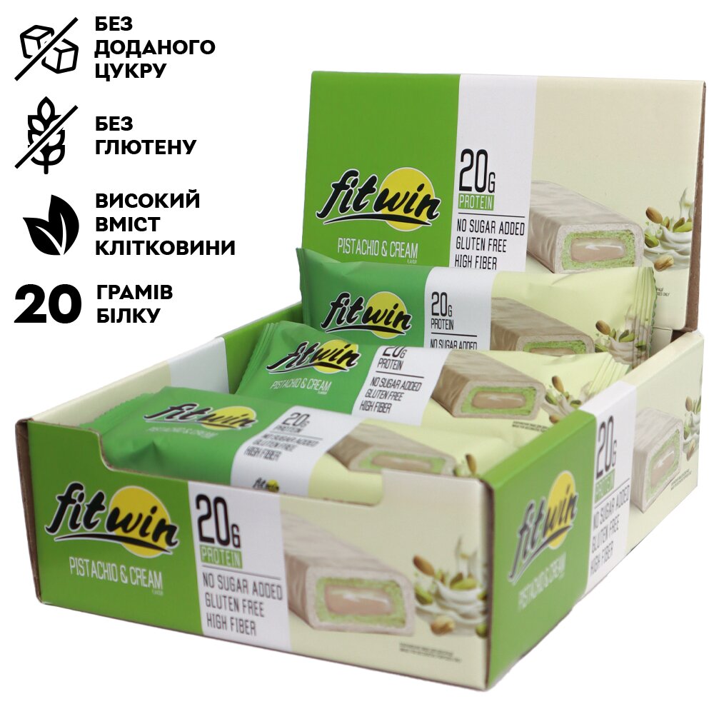 Блок протеиновых батончиков FitWin Protein Bar 33%, 12x60 грамм. Фото 2