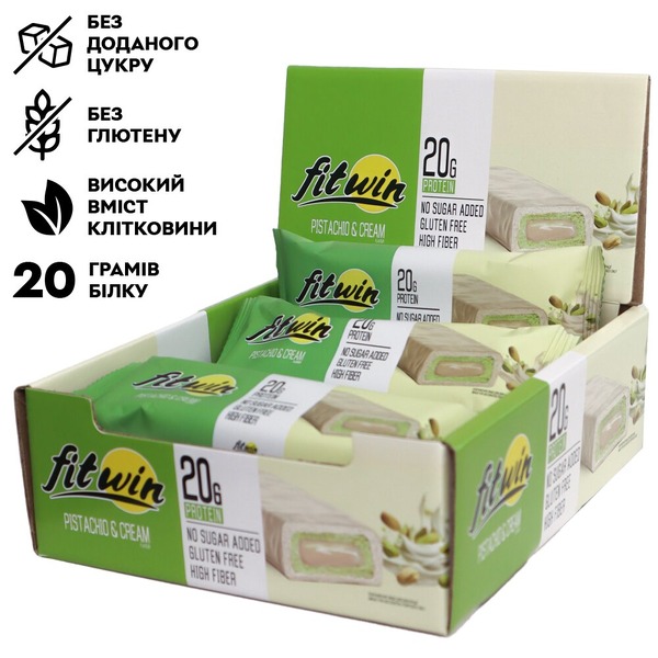 Блок протеиновых батончиков FitWin Protein Bar 33%, 12x60 грамм. Фото 2