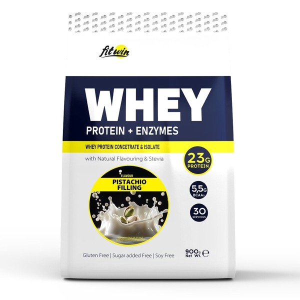 Протеин FitWin Whey Protein + Enzymes, 900 грамм. Фото 3