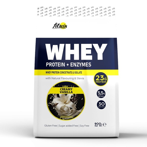 Протеин FitWin Whey Protein + Enzymes, 900 грамм. Фото 2