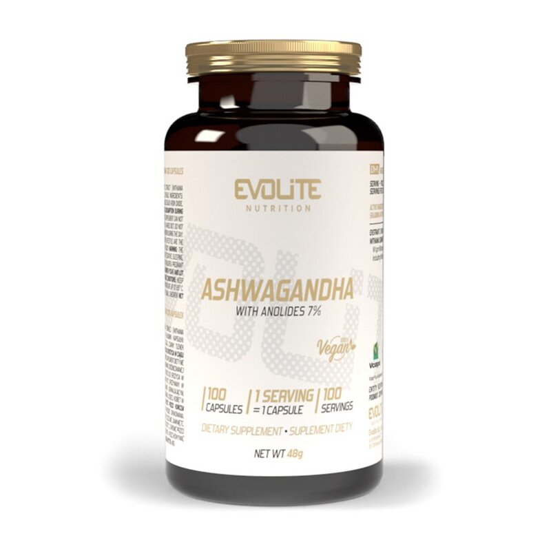 Экстракт ашваганды Evolite Nutrition Ashwagandha 375 mg, 100 вегакапсул
