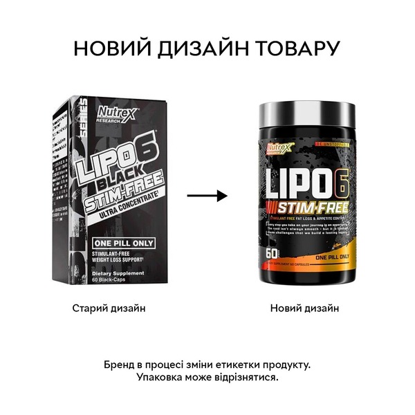Жиросжигатель Nutrex Research Lipo-6 Stim Free, 60 капсул. Фото 4