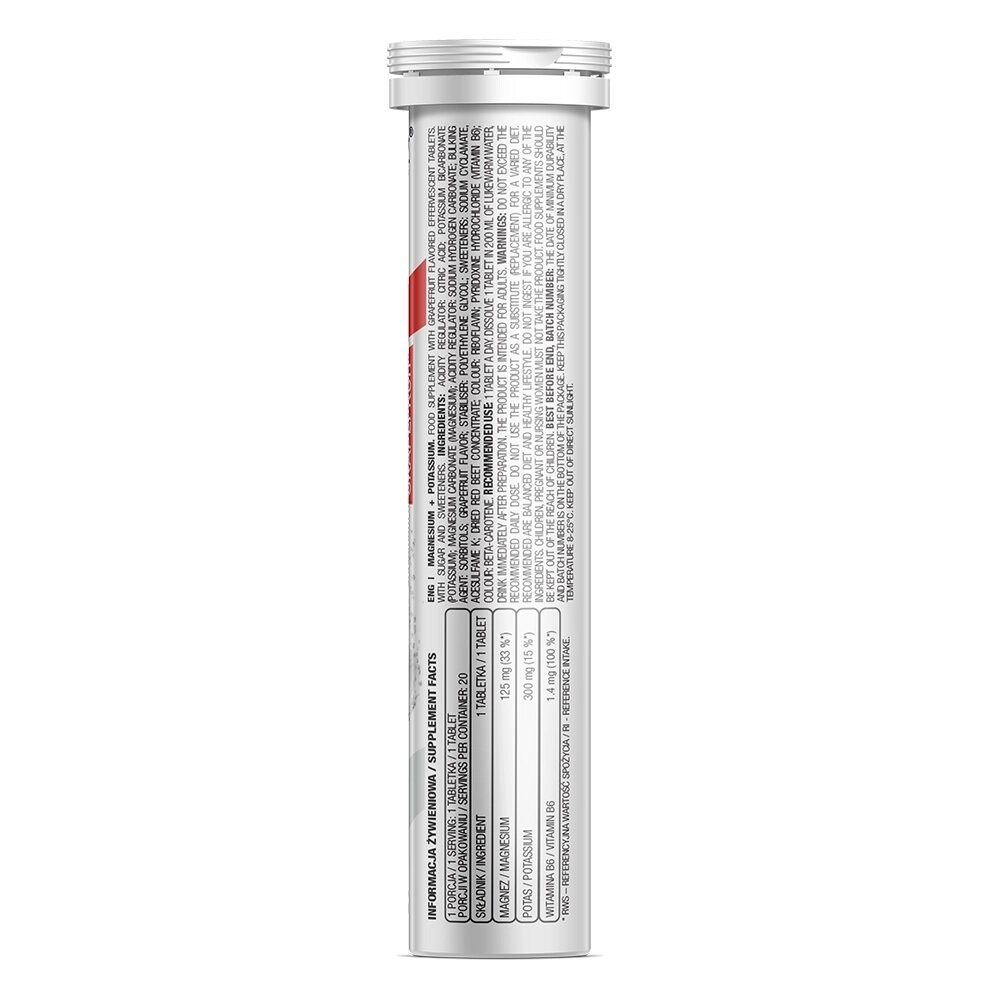 Вітаміни та мінерали OstroVit Magnesium + Potassium, 20 шипучих таблеток. Фото 2