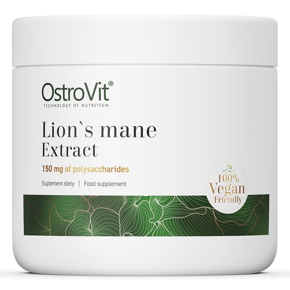 Екстракт гриба левової гриви OstroVit Vege Lion's Mane Extract, 50 грам для підтримки пам'яті та концентрації уваги