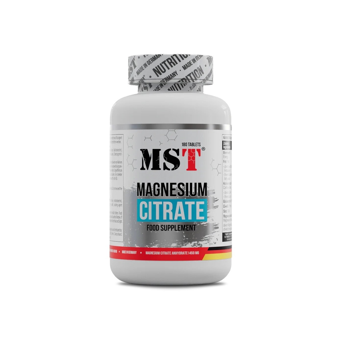 Цитрат магния MST Nutrition Magnesium Citrate 200 mg, 180 таблеток